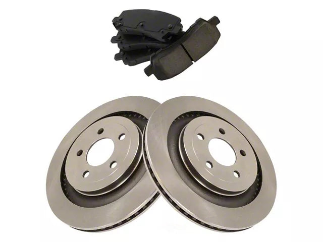 2015-2023 Mustang GT, EcoBoost w/ Performance Pack Ceramic Brake Rotor and Pad Kit; Rear