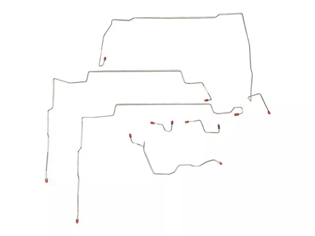 1996-1998 Mustang GT w/ ABS Fine Lines Front Brake Line Kit; Stainless