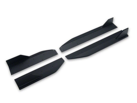 2024-2026 Ford Mustang GT350R Performance Package Side Skirt Extensions; Matte Black
