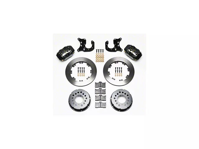 1979-1993 Mustang w/ Ford 8.8 Rear & 2.5 Axle Offset Wilwood Forged Dynalite Pro Series Rear Big Brake Kit with Undrilled Rotors; Black Calipers