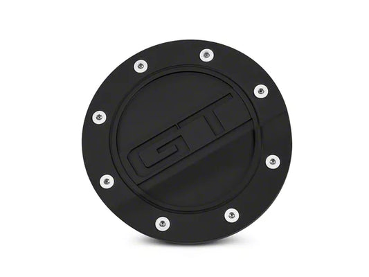 2015-2023 Mustang Competition Series Fuel Door with GT Logo; Black