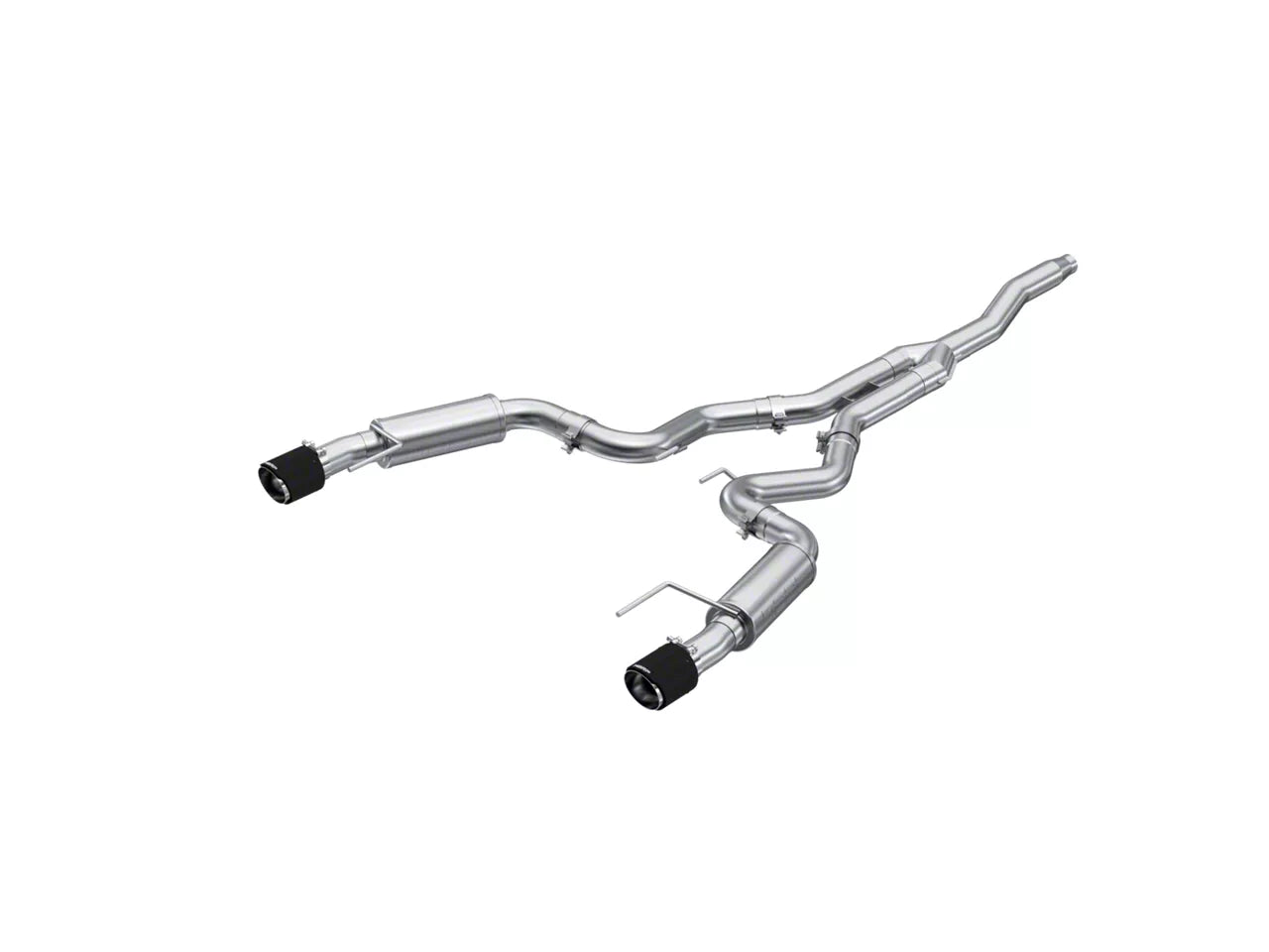2015-2023 Mustang EcoBoost Fastback w/o Active Exhaust MBRP Armor Pro Cat-Back Exhaust with Carbon Fiber Tips; Race Version