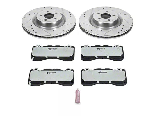 2015-2023 Mustang GT w/ Performance Pack PowerStop Z26 Street Warrior Brake Rotor and Pad Kit; Front and Rear