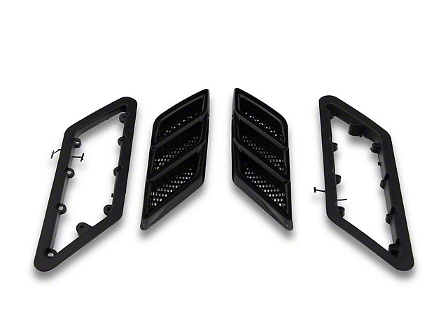 2015-2023 Mustang Roush Gloss Black Fender Vent Heat Extractors