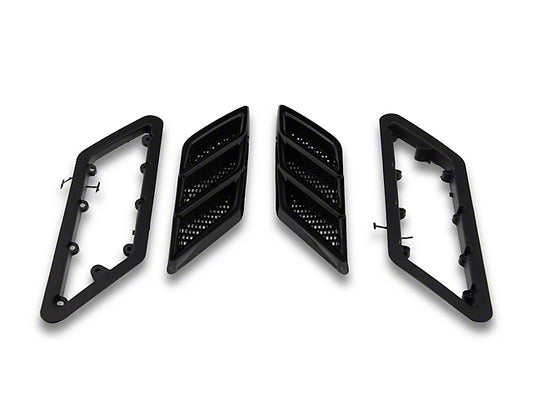 2015-2023 Mustang Roush Gloss Black Fender Vent Heat Extractors