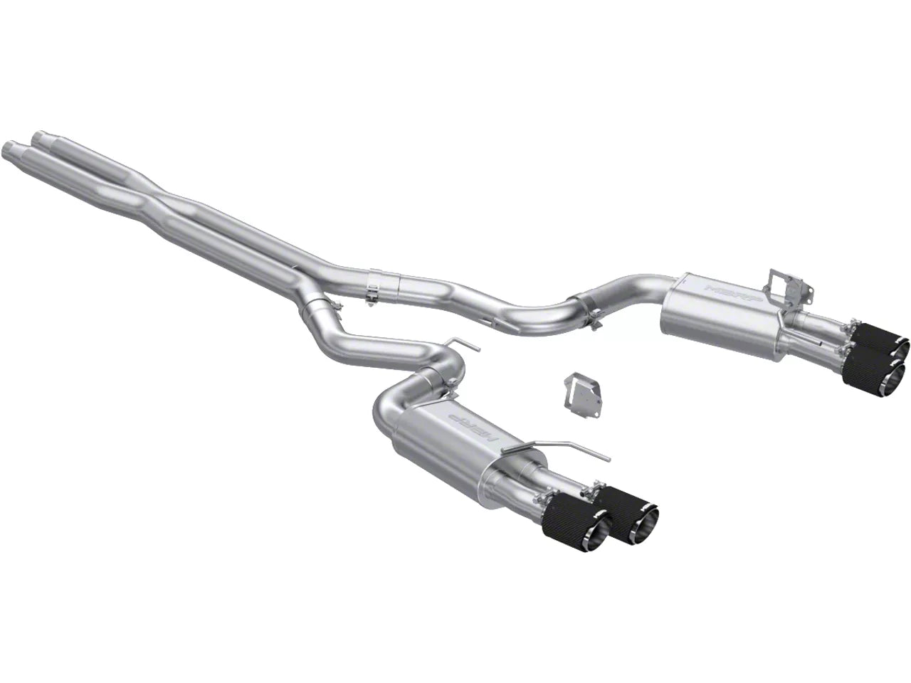 2024-2026 Mustang GT w/ Active Exhaust MBRP Armor Pro Valve Delete Cat-Back Exhaust with Carbon Fiber Tips; Street Version