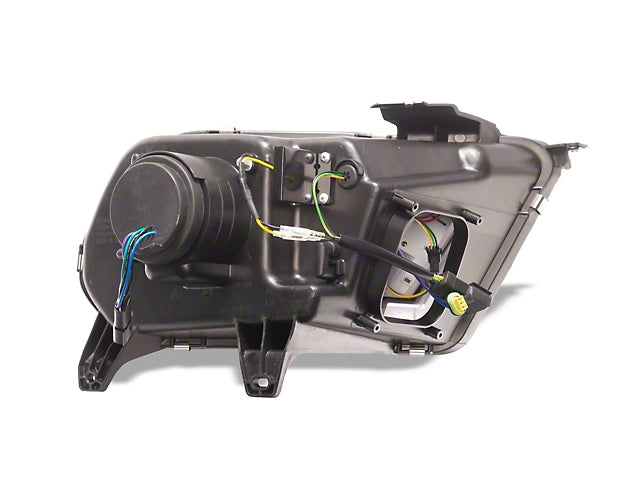 2010-2012 Mustang W/ Factory HID Signature Series Sequential Light Bar Projector Headlights; Black Housing; Clear Lens
