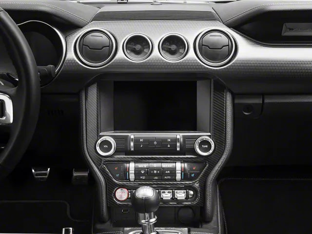 2015-2023 Mustang SpeedForm Center Dash Trim; Carbon Fiber Style