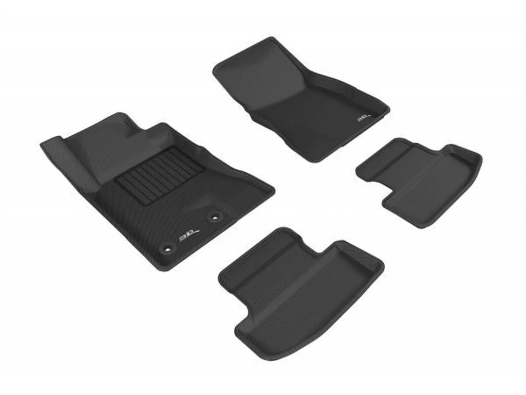 2015-2026 Mustang 3D MAXpider KAGU Series Front and Rear Floor Liners Black All-Weather Custom Fit