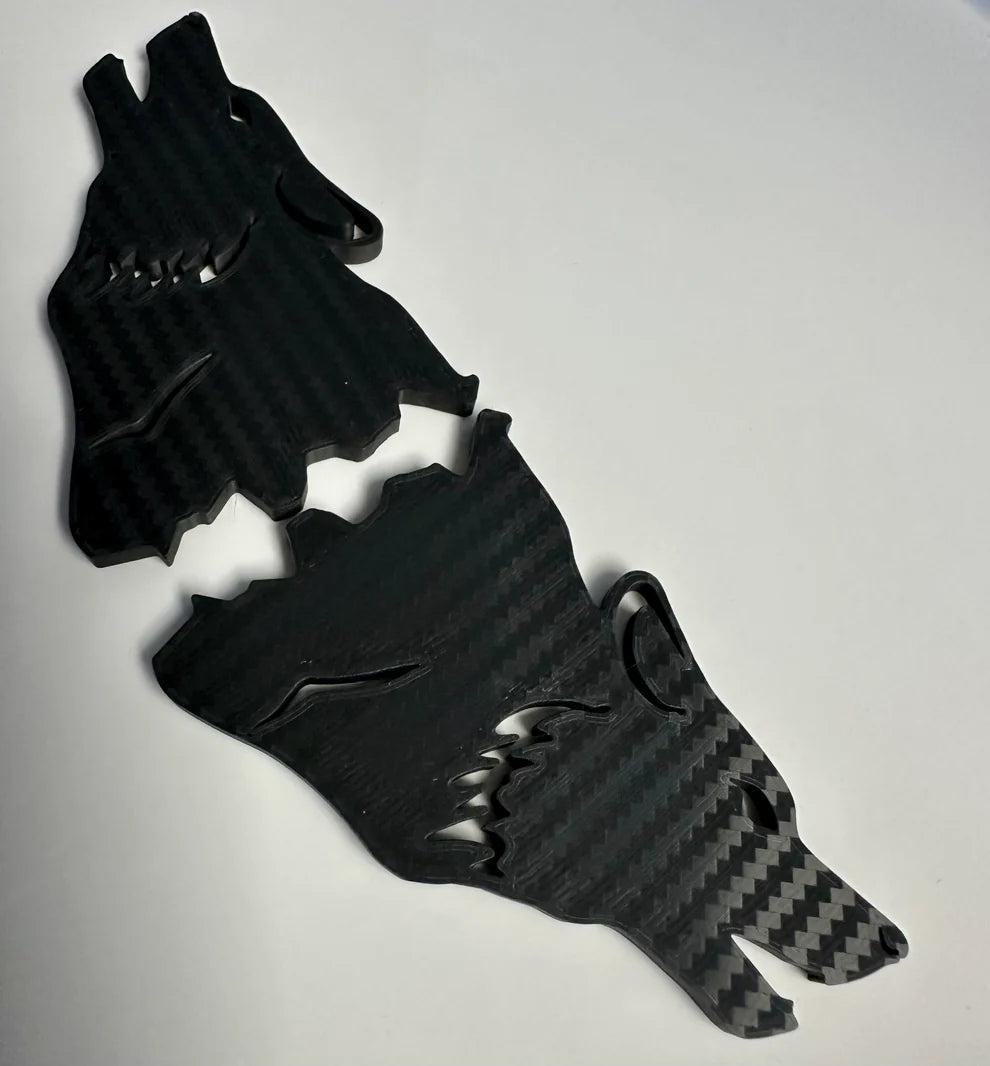 Howling Coyote Carbon Fiber Textured Badges