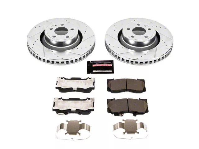 15-20 Mustang GT w/o Performance Pack; EcoBoost w/ Performance PackPowerStop Z23 Evolution Sport Brake Rotor and Pad Kit; Front and Rear