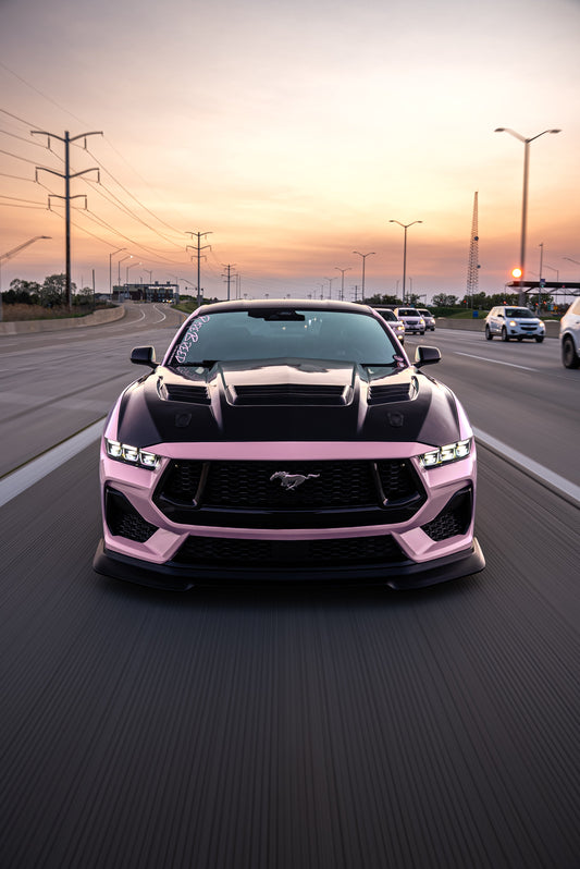 2024 Mustang GT3 carbon fiber hood with vented design