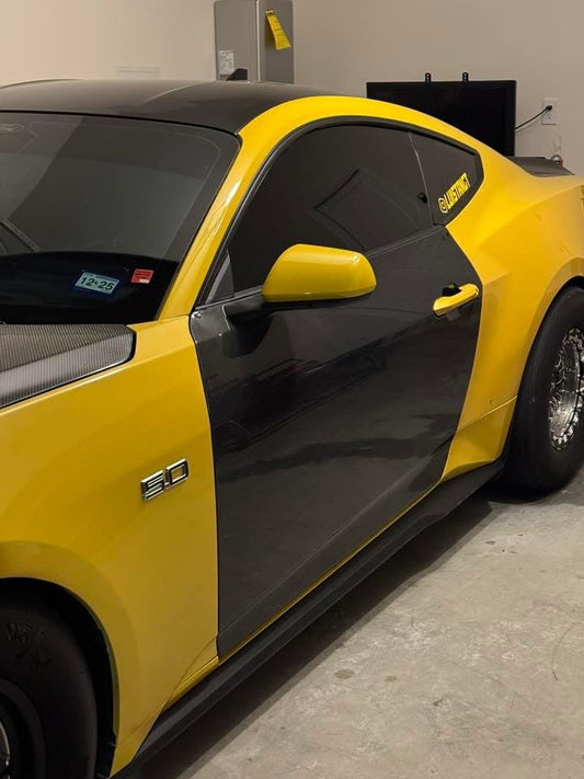 Mustang carbon fiber doors lightweight car panel set 2024