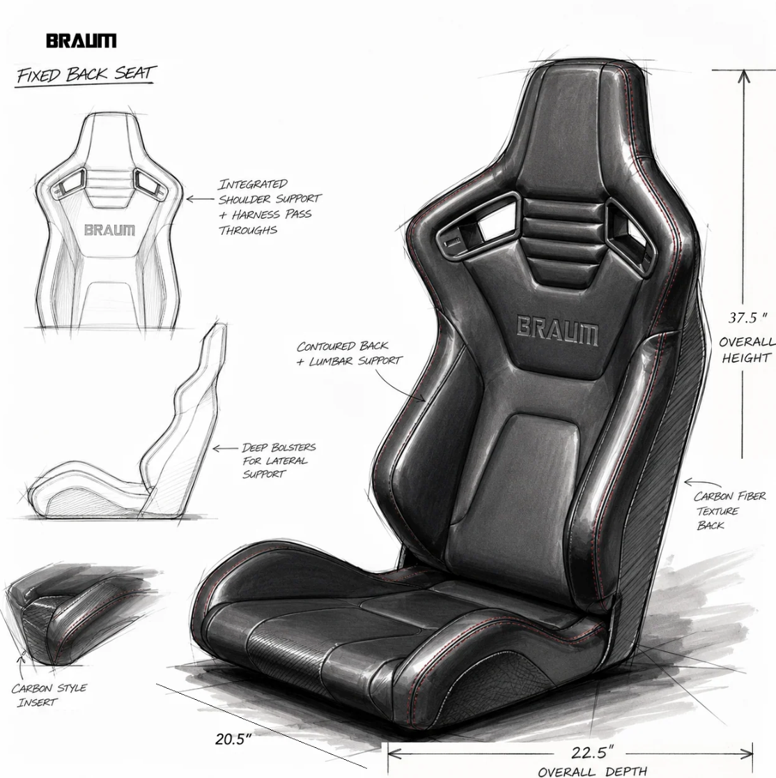 Braum Elite Series Fixed Back Sport Seat