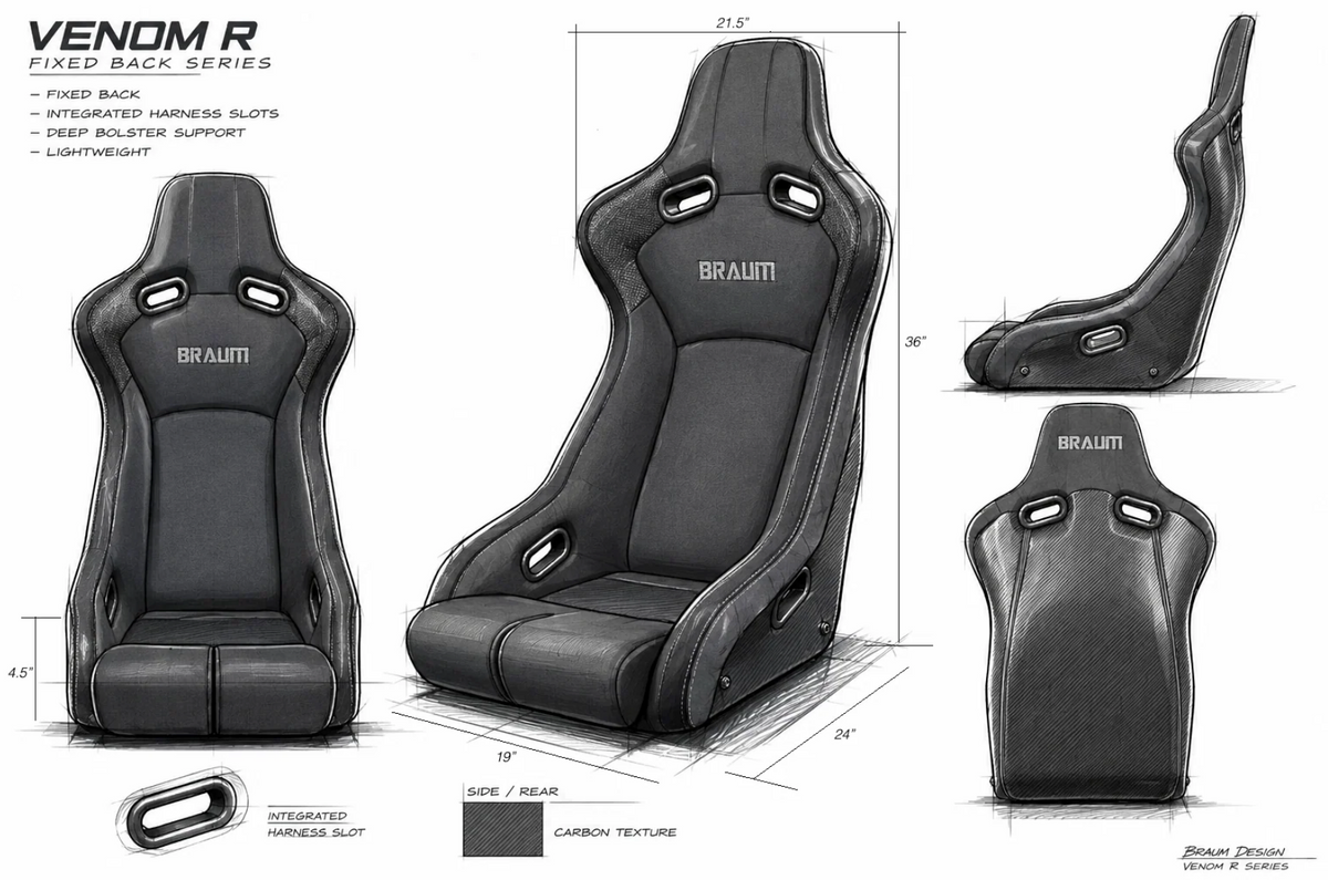Braum Venom-X Series Fixed Back Bucket Seat