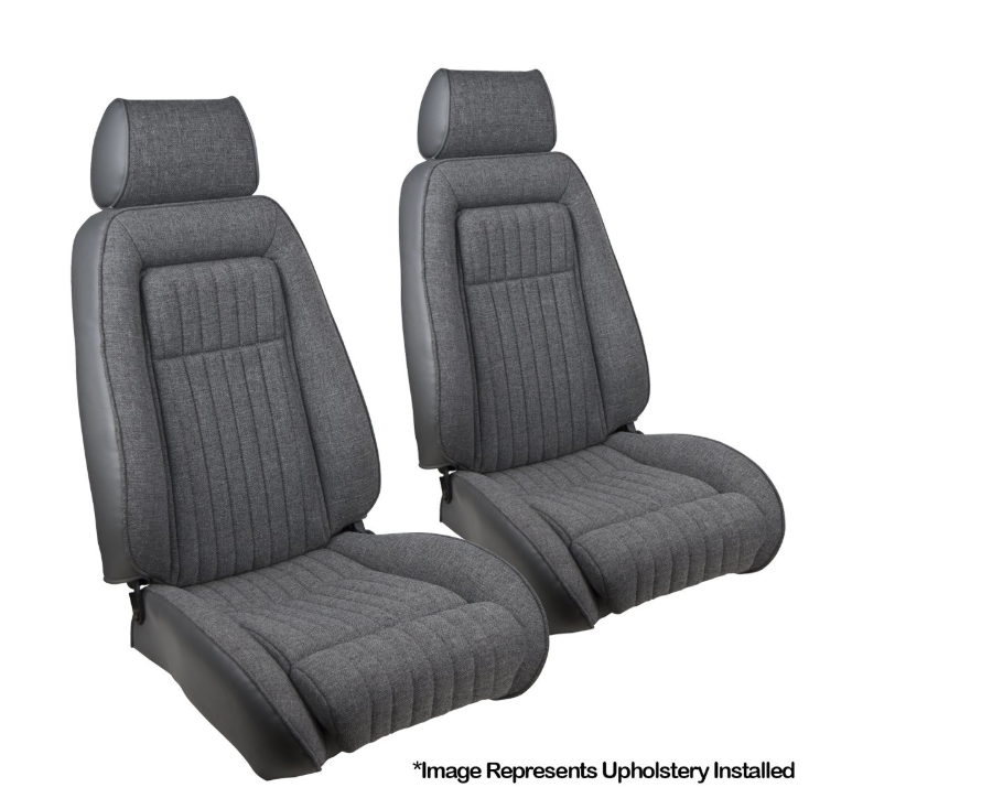 1987-1989 Mustang All, TMI Sport Seat w/ Pull-Out Knee Bolster, Cloth, Front Buckets Only