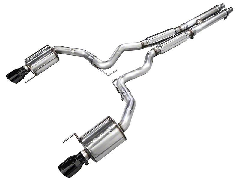 2024-2025 Mustang GT w/o Active AWE Touring Edition Cat-Back Exhaust with Quad Diamond Black Tips