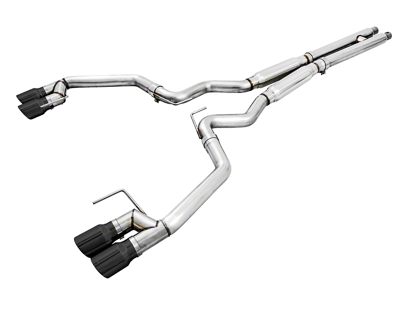 2018-2023 Mustang GT w/o Active AWE Track Edition Cat-Back Exhaust with Diamond Black Tips