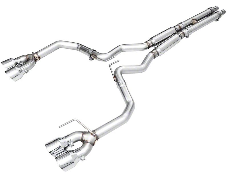 2024-2025 Mustang GT w/ Active AWE Track Edition Cat-Back Exhaust with Chrome Silver Tips