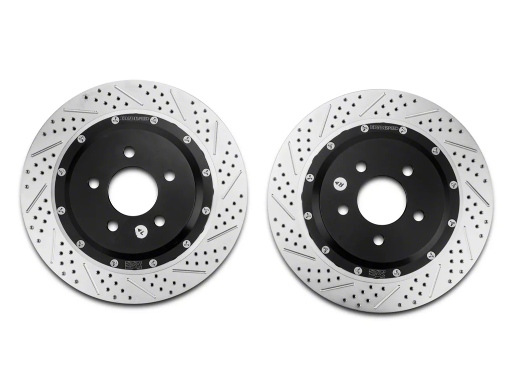 2015-2023 Mustang GT PP Baer EradiSpeed+ 2-Piece Performance Drilled and Slotted Rotors; Rear Pair