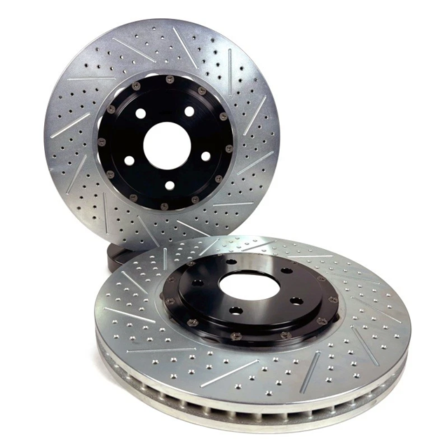 2024-2026 Mustang GT Baer EradiSpeed+ 2-Piece Performance Drilled and Slotted Rotors; Front Pair
