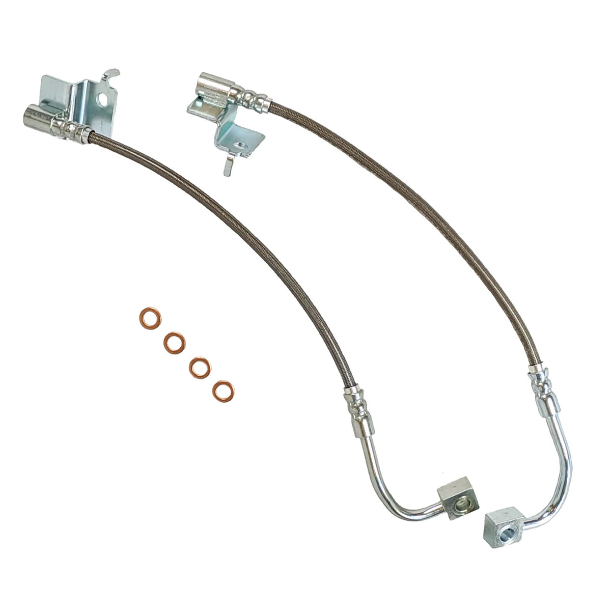 2015-2023 Mustang GT EcoBoost J&M Front Stainless Steel Brake Hose Kit (Excl. MagneRide)