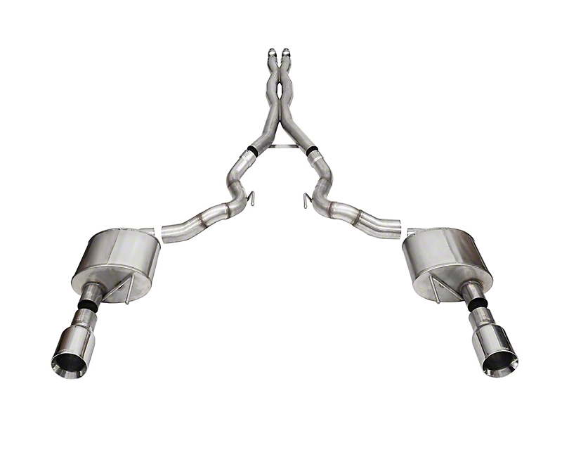 2024-2025 Mustang GT w/o Active Convertible Corsa Xtreme Cat-Back Exhaust with Straight Cut Polished Tips