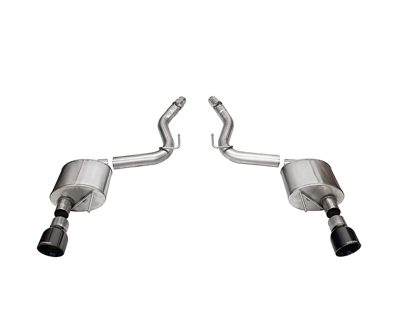 2024-2025 Mustang GT Convertible w/o Active Exhaust Corsa Sport Axle-Back Exhaust with Black Tips