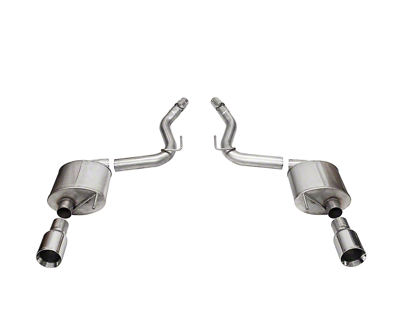 2024-2025 Mustang GT w/o Active Exhaust Corsa Performance Touring Axle-Back Exhaust with Straight Cut Polished Tips