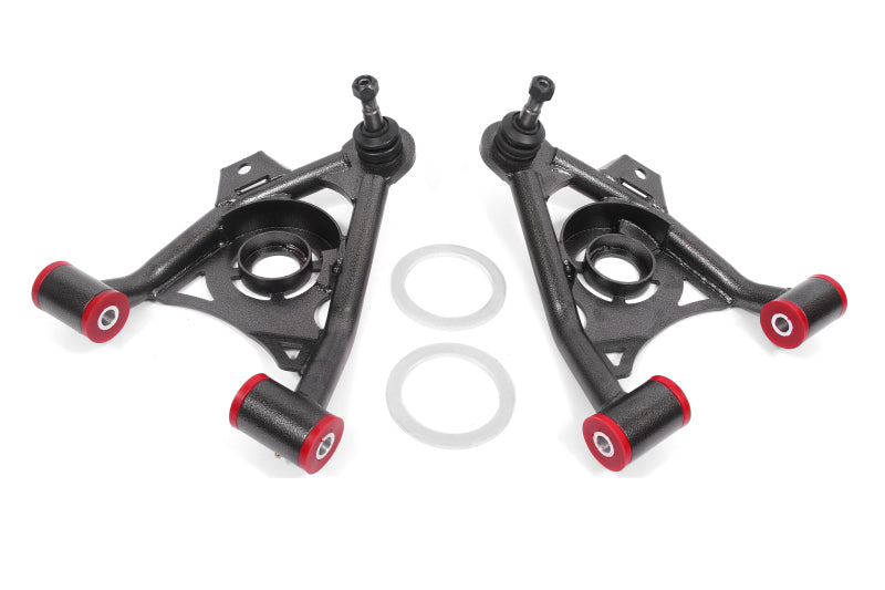 BMR 79-93 Mustang Fox Lower Control A-Arm Front w/ Spring Pocket/Tall Ball Joint - Black Hammertone