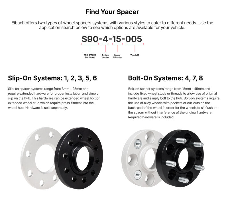 Eibach Pro-Spacer System 20mm Spacer - 2015 Ford Mustang Ecoboost / V6 / GT