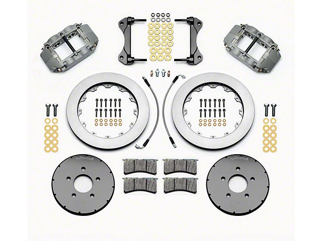 1994-2004 Wilwood Superlite 4R Road Race Front Big Brake Kit with 12.88-Inch Plain Rotors; Anodized Gray Calipers