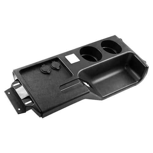 1987-1993 Mustang Cup Holder Center Console w/ Cup Holders & USB Charger - Black