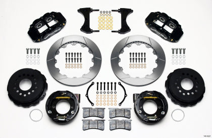 2005-2014 Mustang Wilwood Superlite 6R Rear Big Brake Kit with Slotted Rotors and Black Calipers