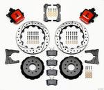 2005-2014 Mustang Wilwood CPB Rear Big Brake Kit with Drilled and Slotted Rotors and Red Calipers