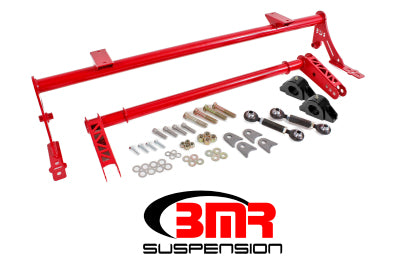 2005-2014 Mustang and 2007-2014 GT500 BMR Xtreme Rear Anti-Roll Bar Kit / Delrin; Red