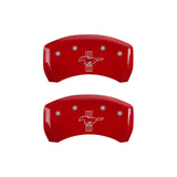 2010-2014 Mustang MGP Caliper Covers for Ford Mustang Red Tri-Bar Pony Logo