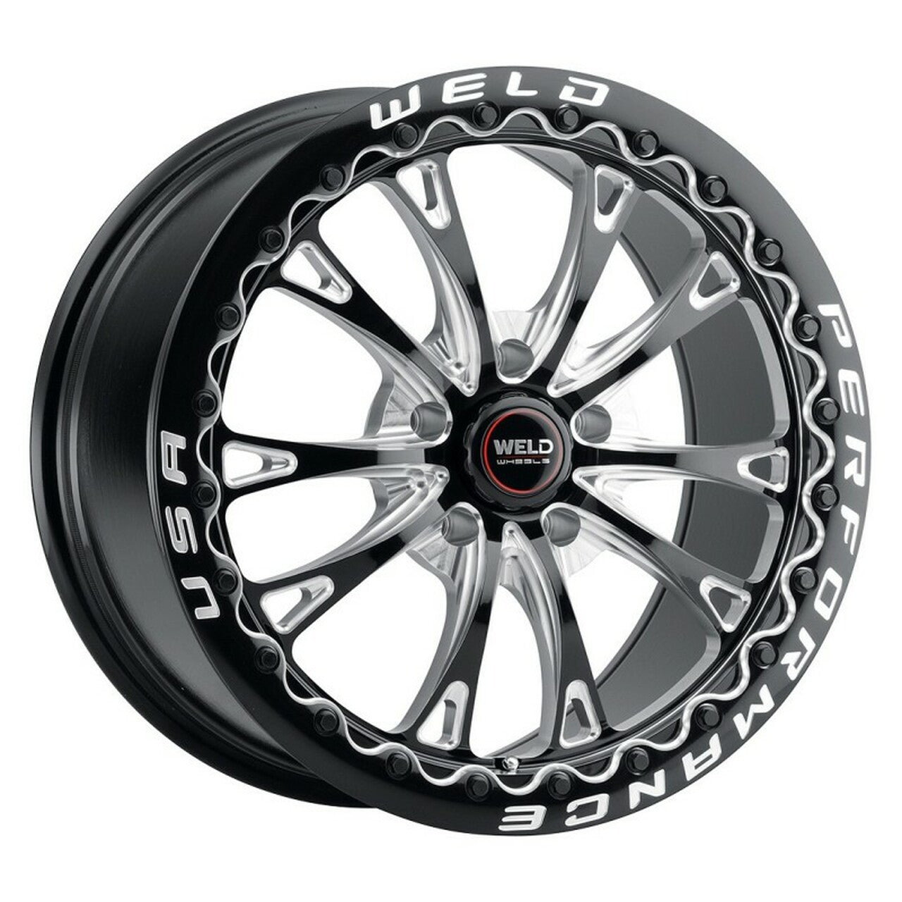 2020-2022 Shelby GT500 Weld Belmont Beadlock Drag Gloss Black Wheel with Milled Spokes 18x10