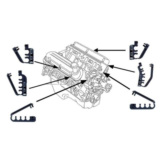 1986-1993 Mustang Spark Plug Wire Holder Set