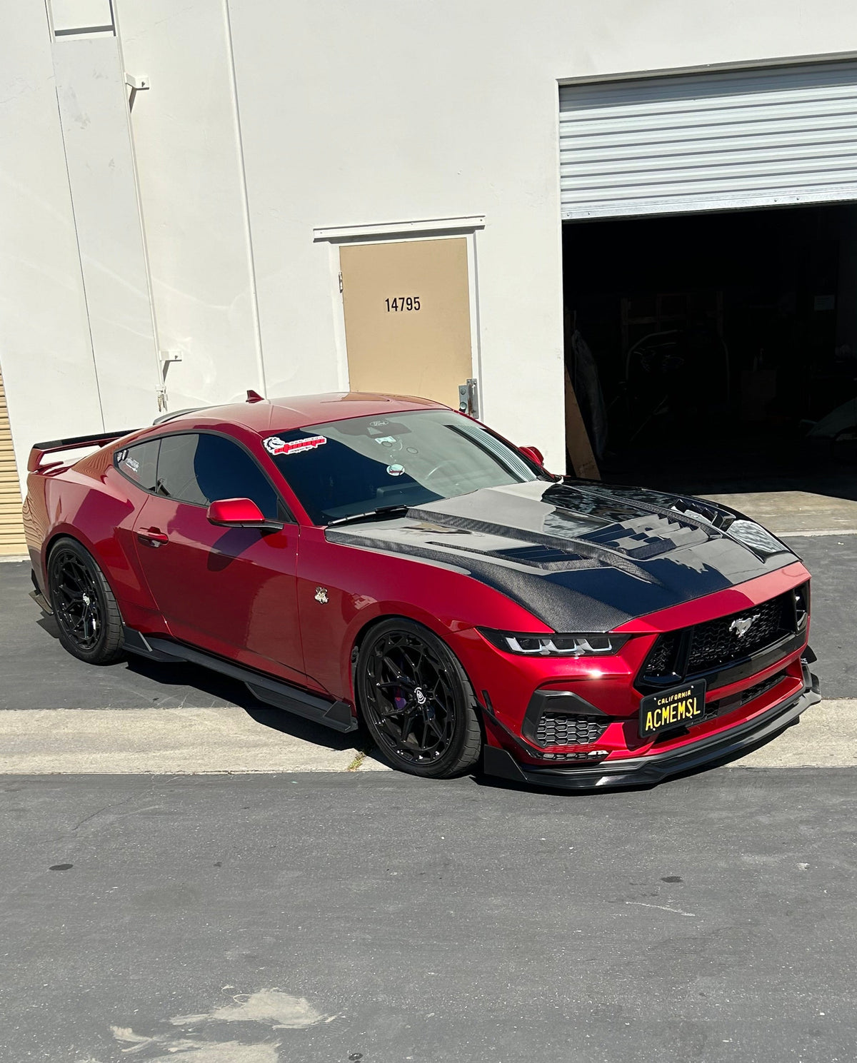 2024 Mustang GT3 carbon fiber hood with vented design