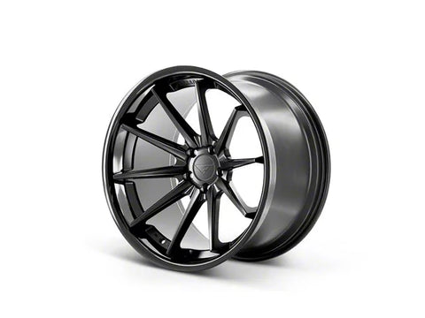 2005-2025 Ferrada Wheels FR4 Matte Black with Gloss Black Lip Wheel; 19x9.5; 20mm Offset