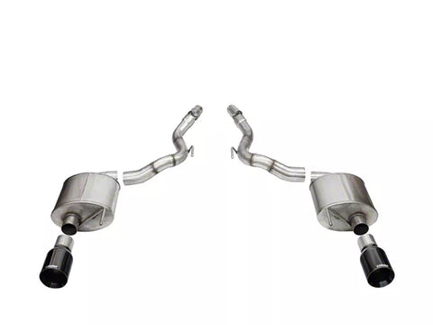 2024-2025 Mustang GT Convertible w/o Active Exhaust Corsa Performance Sport Axle-Back Exhaust with Straight Cut Black Tips