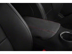 2015-2023 Mustang SpeedForm Premium Leather Armrest Cover; Red Stitching