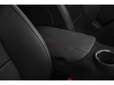 2015-2023 Mustang SpeedForm Premium Leather Armrest Cover; Red Stitching