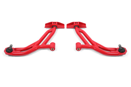 2010-2014 BMR Non-Adjustable Front Lower Control A-Arms; Polyurethane/Delrin Combo; 19mm Tall Ball Joint; Red