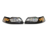 1999-2004 Raxiom Axial Series OEM Style Replacement Headlights; Black Housing; Clear Lens