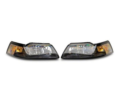 1999-2004 Raxiom Axial Series OEM Style Replacement Headlights; Black Housing; Clear Lens