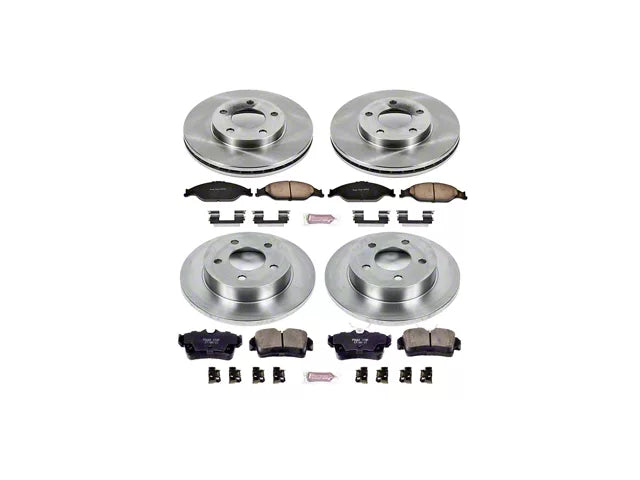 1999-2004 PowerStop OE Replacement Brake Rotor and Pad Kit; Front and Rear