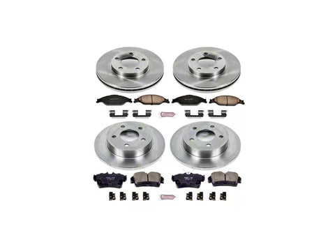 1999-2004 PowerStop OE Replacement Brake Rotor and Pad Kit; Front and Rear