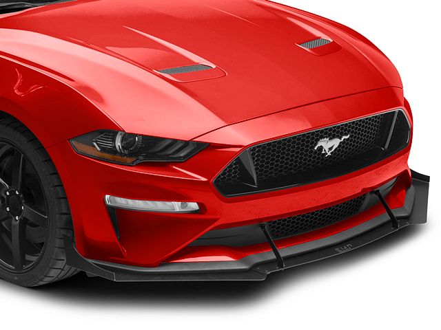 2018-2023 Mustang Solid Aluminum Front Air Chin Splitter; Matte Black